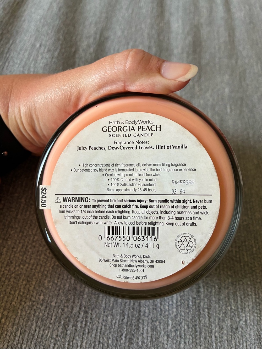 Bath & Body Works Georgia Peach 3 Wick Scented Candle - Peach - Picture 5 of 5